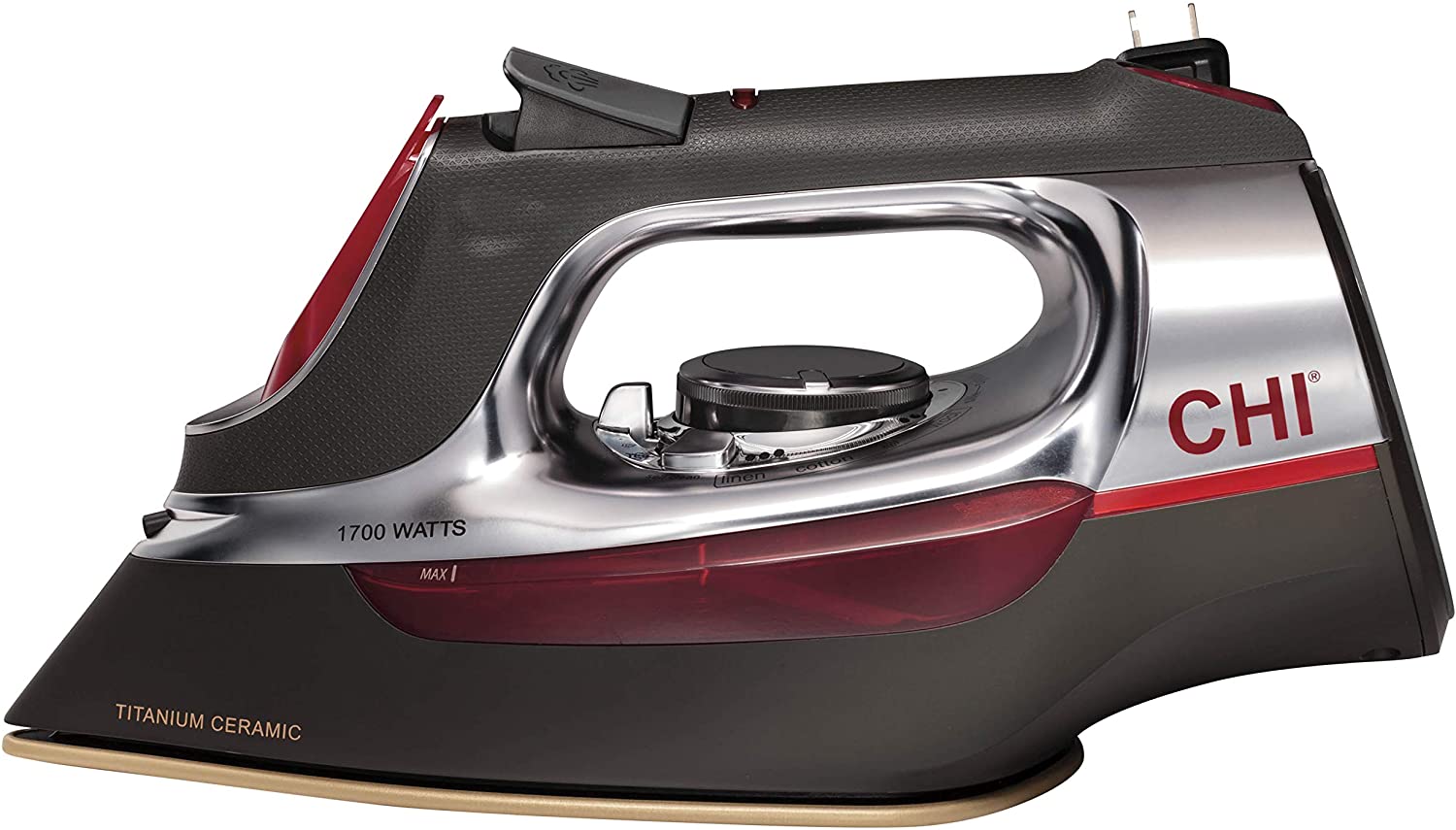 CHI Steam Iron for Clothes with Titanium Infused Ceramic Soleplate, 1700 Watts