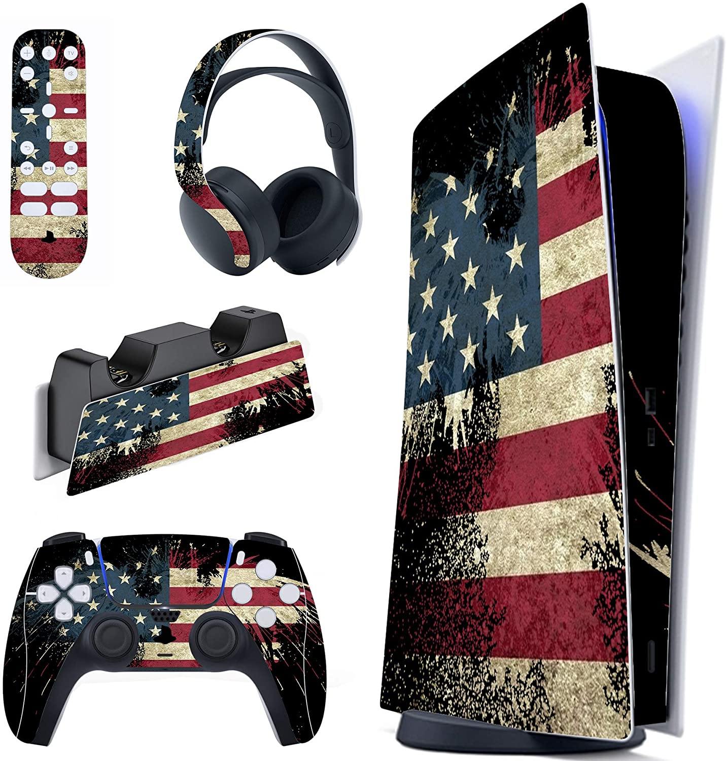 PlayVital Blue Nebula Full Set Skin Decal for PS5 Console Digital Edition - JOY2ESpree