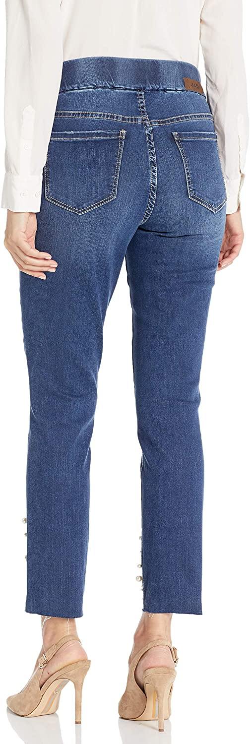 Jag Jeans Women's Ava Slim Ankle Pull on Jean W/Pearls