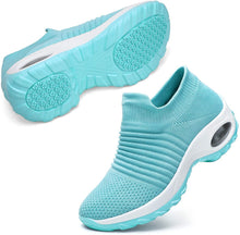
                        
                          Load image into Gallery viewer, STQ Slip On Breathe Mesh Walking Shoes Women Fashion Sneakers Comfort Wedge Platform Loafers
                        
                      