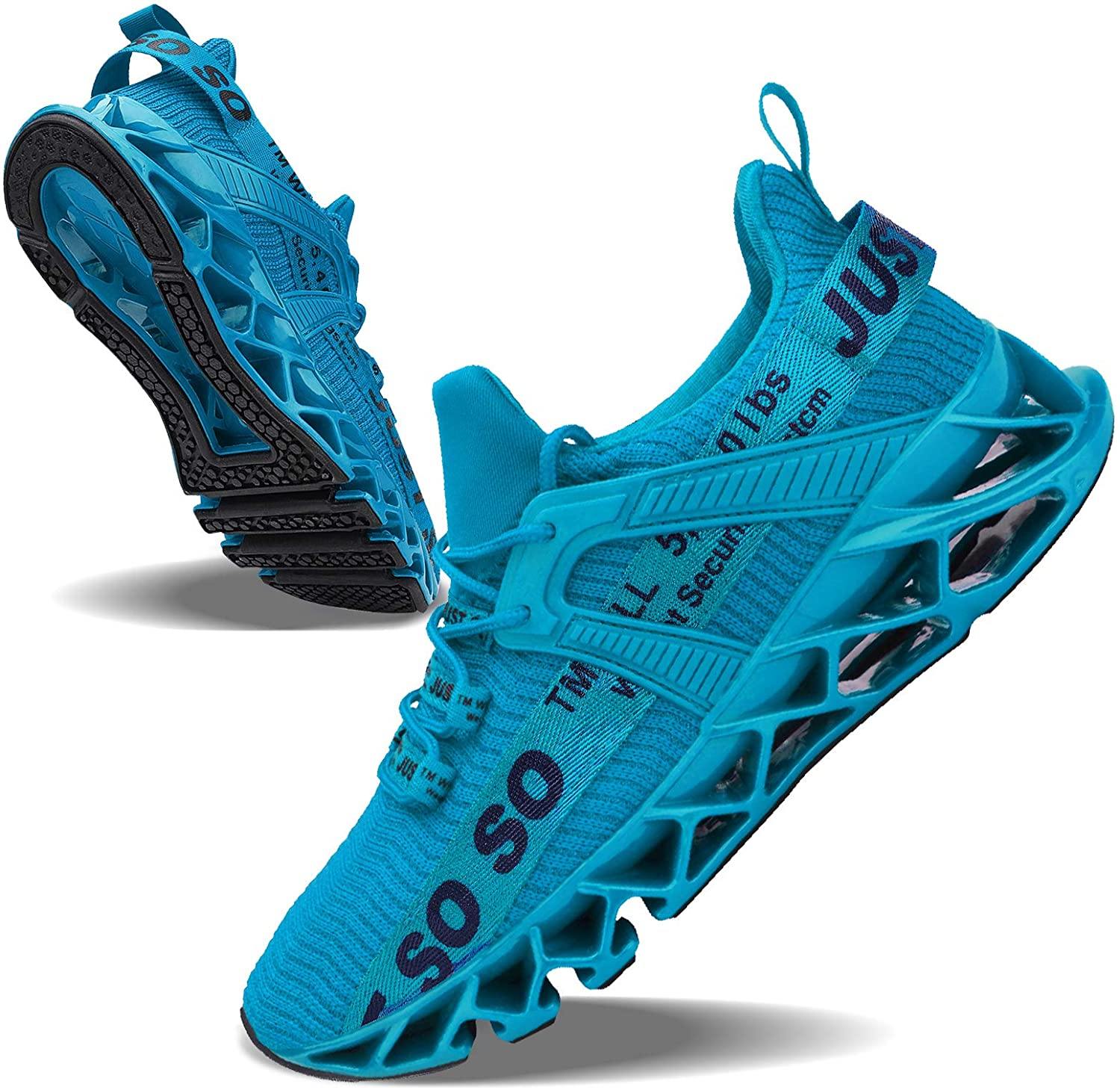 JSLEAP Mens Running Shoes Walking Non Slip Blade Type Sneakers