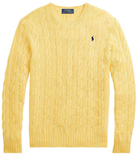
                        
                          Muat gambar ke penampil Galeri, Polo Ralph Lauren Men's Pony Cable Knit Crewneck Sweater (LuxuryYellow - XL)
                        
                      