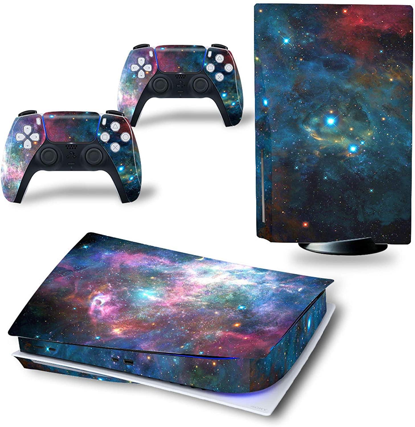 Ps5 Stickers Full Body Vinyl Skin Decal Cover for Playstation 5 Digital Edition Console Controllers (CD Version, Pink Starry Sky) - JOY2ESpree