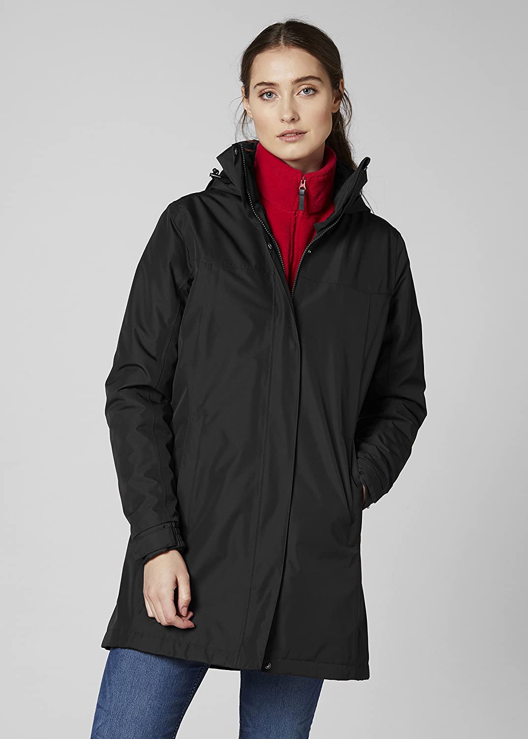 Helly-Hansen Womens Aden Insulated Waterproof Windproof Breathable Long Length Packable Hood Rain Coat Jacket
