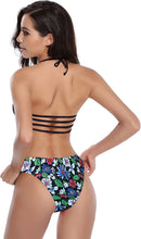 
                        
                          画像をギャラリービューアに読み込む, SHEKINI Women's Floral Printing Cutout Strappy Halter Swimsuits Bikini Suits
                        
                      