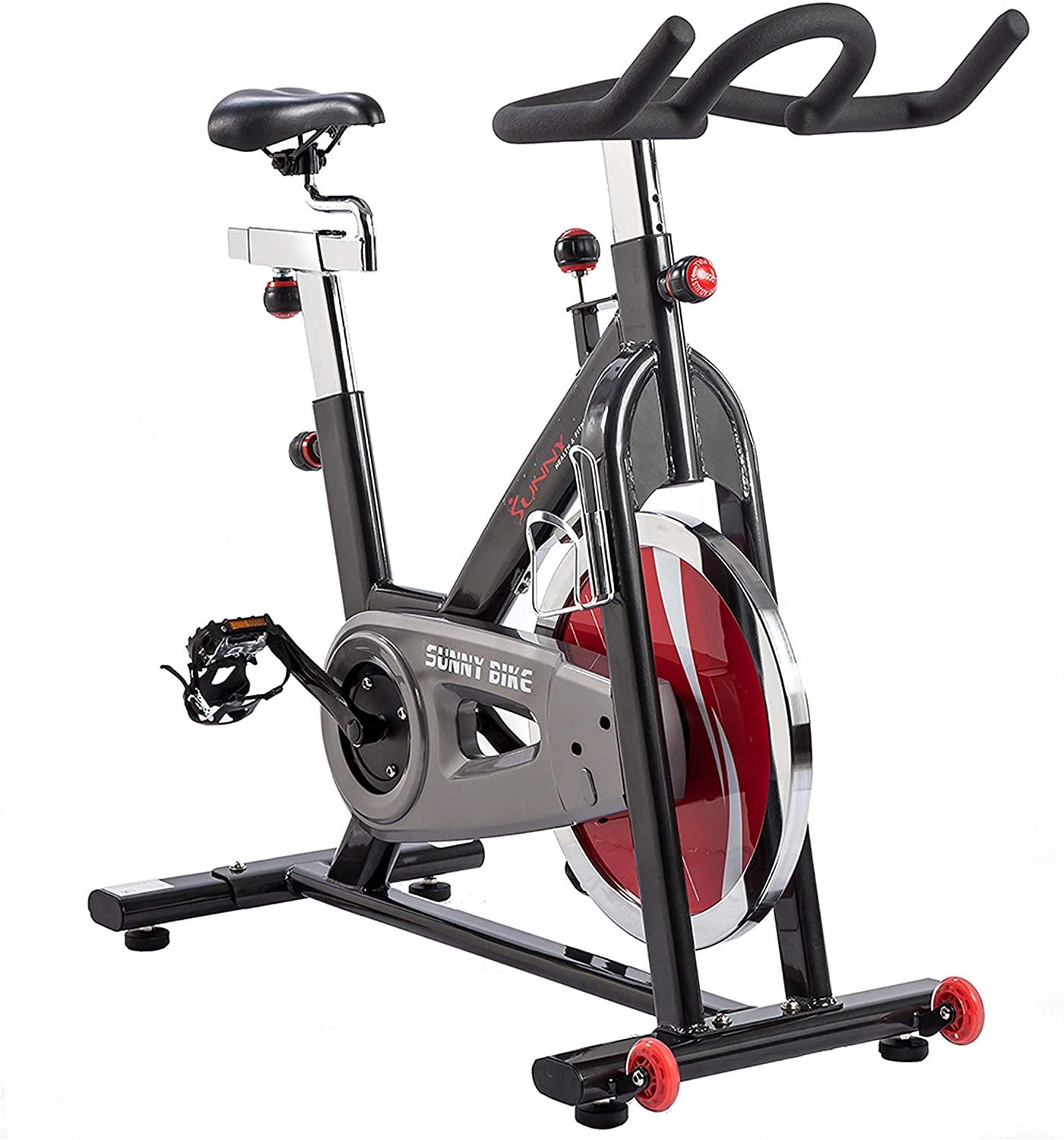Sunny Health & Fitness Indoor Cycling Exercise Bike with Heavy 49 LB Chrome Flywheel - SF-B1002/C - JOY2ESpree