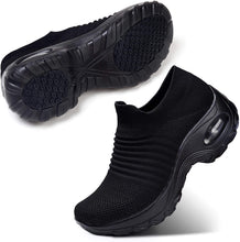 
                        
                          Load image into Gallery viewer, STQ Slip On Breathe Mesh Walking Shoes Women Fashion Sneakers Comfort Wedge Platform Loafers
                        
                      
