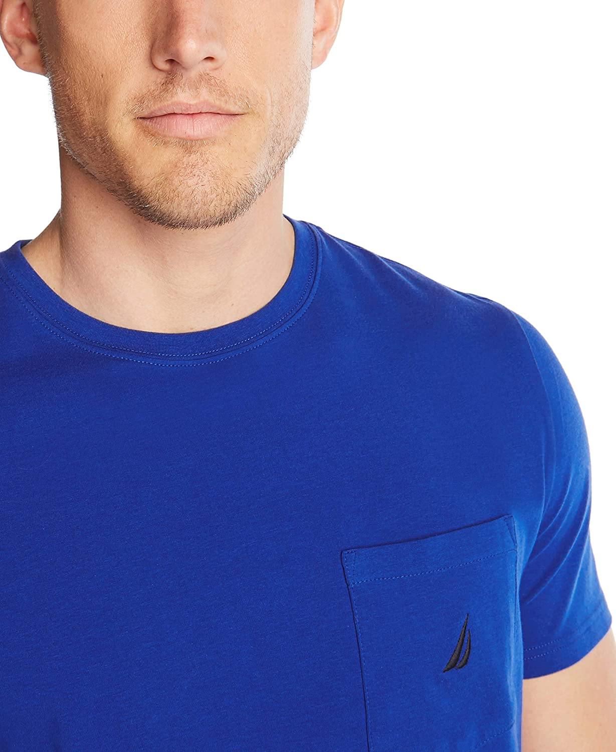 Nautica Men's Solid Crew Neck Short-Sleeve Pocket T-Shirt - JOY2ESpree