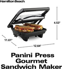 
                        
                          गैलरी व्यूवर में इमेज लोड करें, Hamilton Beach Panini Press, Sandwich Maker &amp; Electric Indoor Grill, Upright Storage, Nonstick Easy Clean Grids, Stainless Steel (25410) - JOY2ESpree
                        
                      