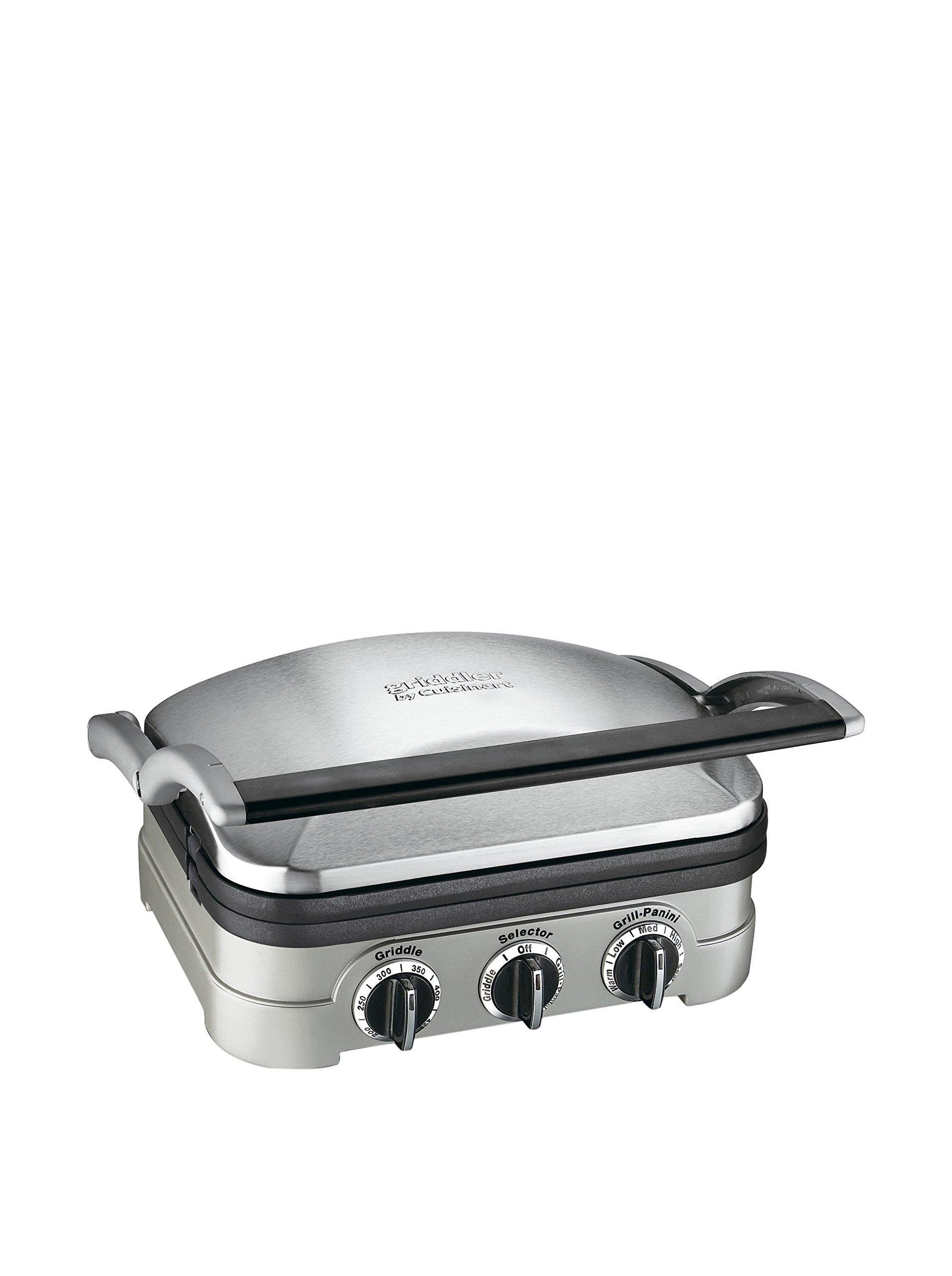 Cuisinart GR-4NP1 5-in-1 Griddler, 13.5"(L) x 11.5"(W) x 7.12"(H), Silver With Silver/Black Dials - JOY2ESpree
