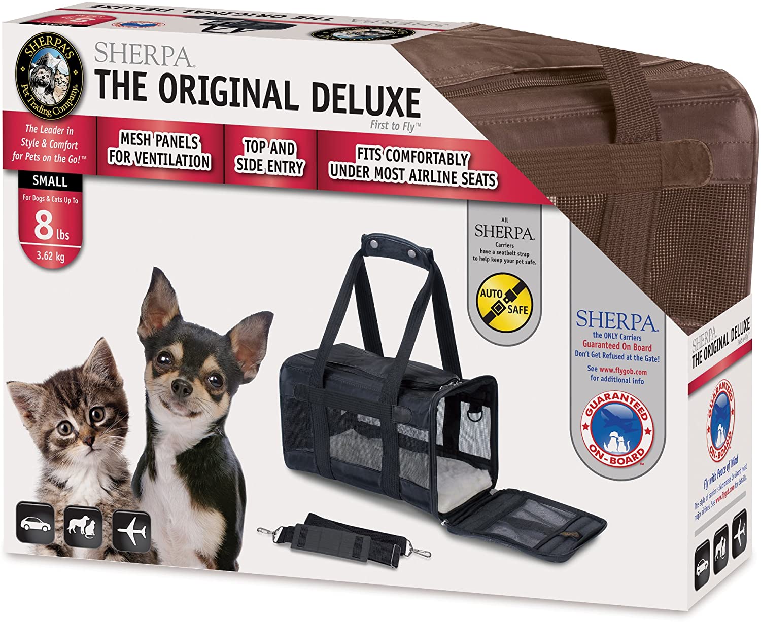 Sherpa Original Deluxe Airline Approved Pet Carrier, Medium, Black