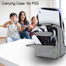 
                        
                          Load image into Gallery viewer, PS5 Carrying Case Portable Shockproof PS5 Travel Bag Compatible with Playstation 5 Console, 3 Layers Travel Backpack Large Capacity Storage Bag - JOY2ESpree
                        
                      