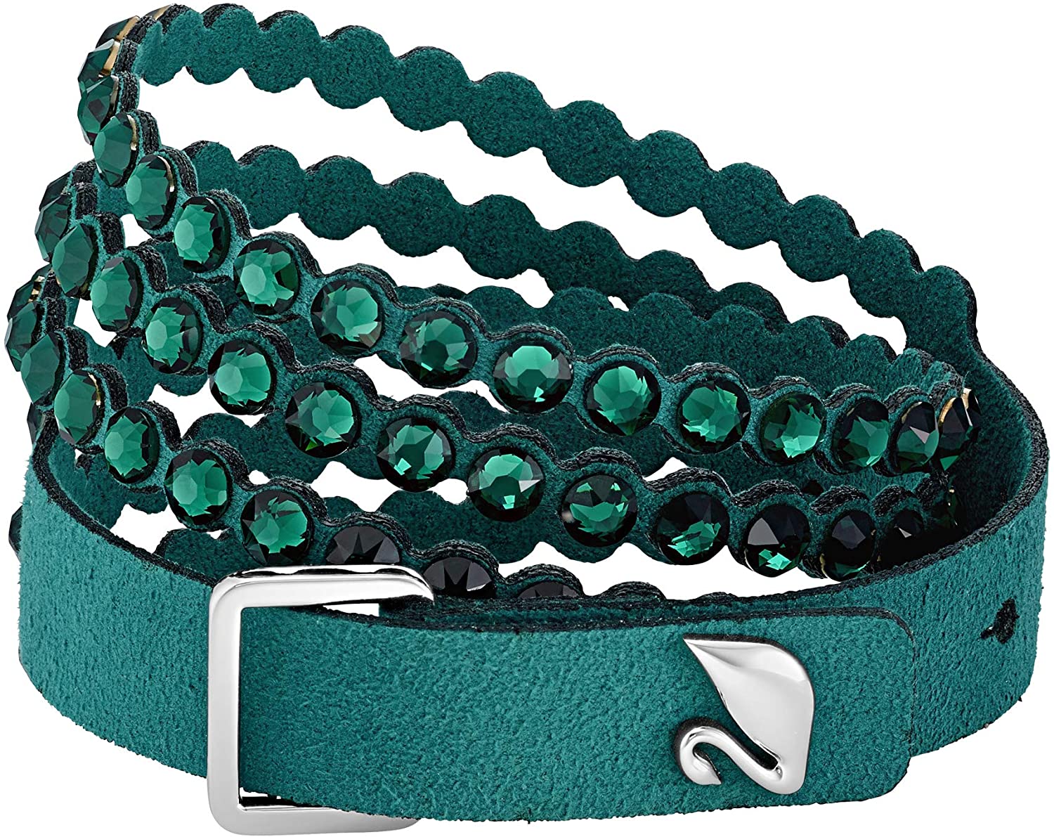 SWAROVSKI Women's Leather Look Crystal Power Bracelet Collection - JOY2ESpree