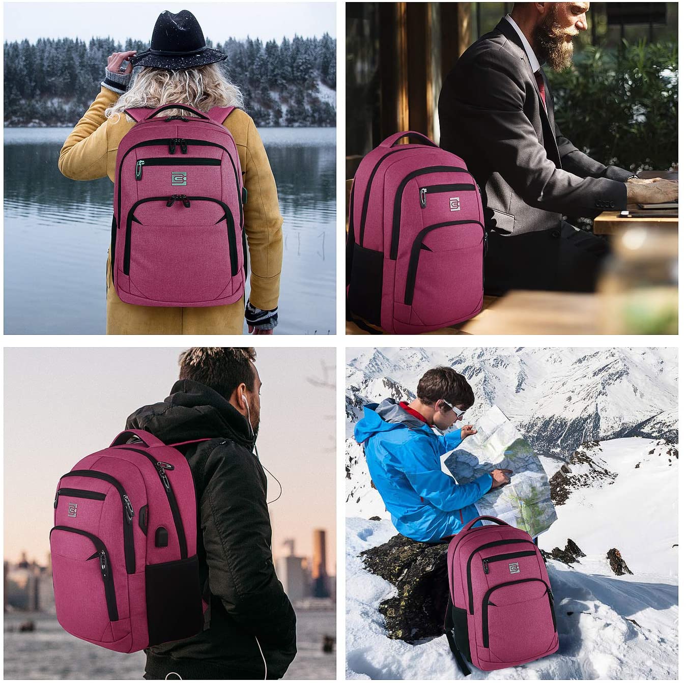Laptop Backpack,Business Travel Anti Theft Slim Durable Laptops Backpack with USB Charging Port