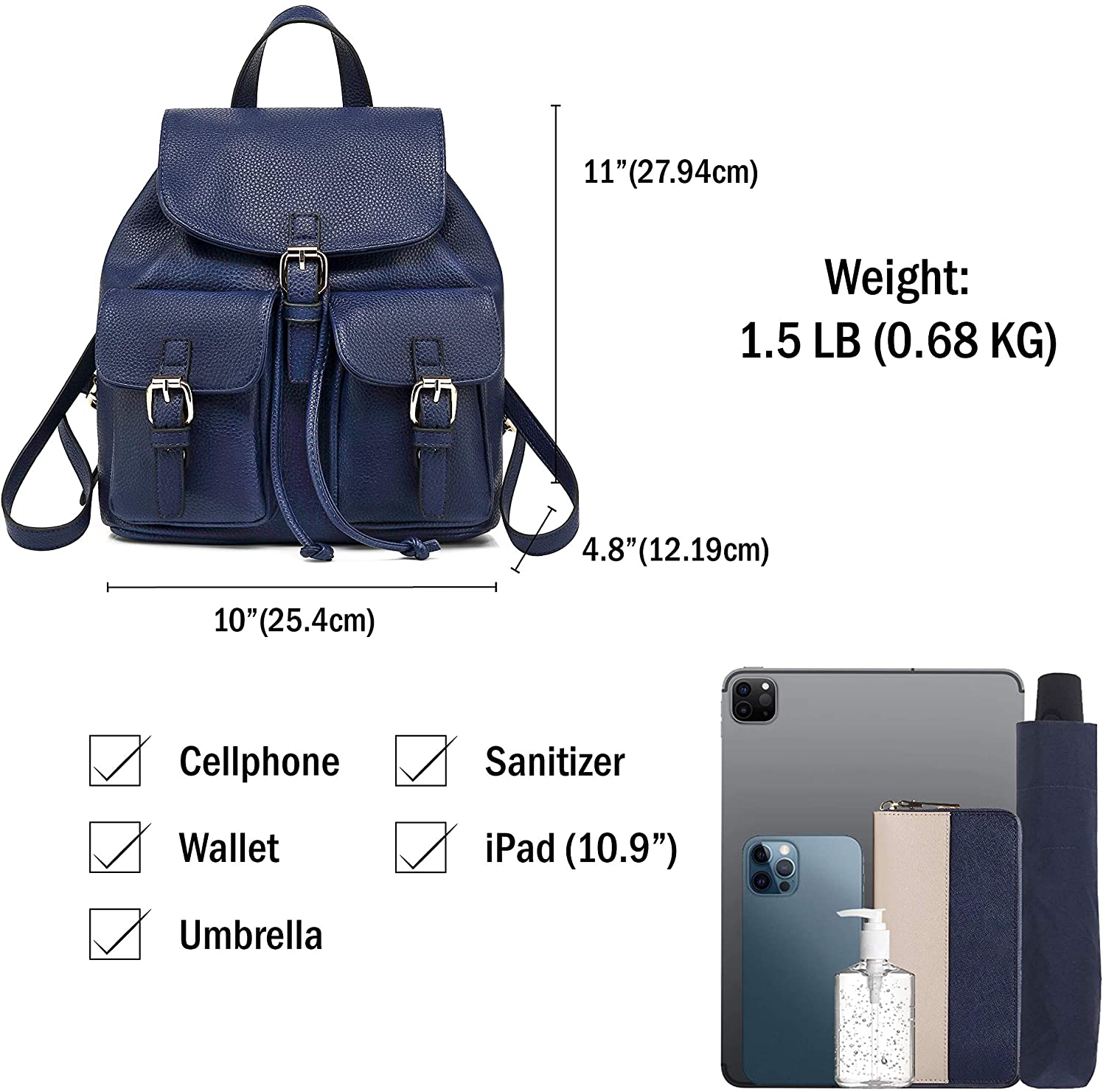 Scarleton Casual Fashion Backpack, Purses for women, Backpack for Women, Fashion Backpack for Women, H160801 - Black