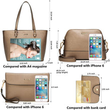 
                        
                          Load image into Gallery viewer, Women Fashion Handbags Wallet Tote Bag Shoulder Bag Top Handle Satchel Purse Set 4pcs
                        
                      