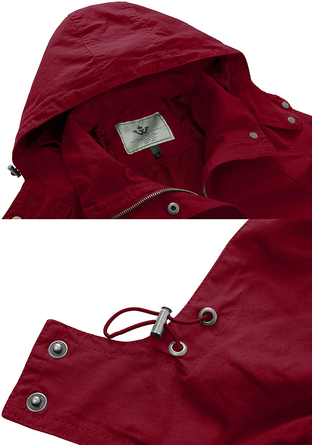 WenVen Women's Military Anorak Jacket Hoodie Lightweight Cotton Casual Coat - JOY2ESpree