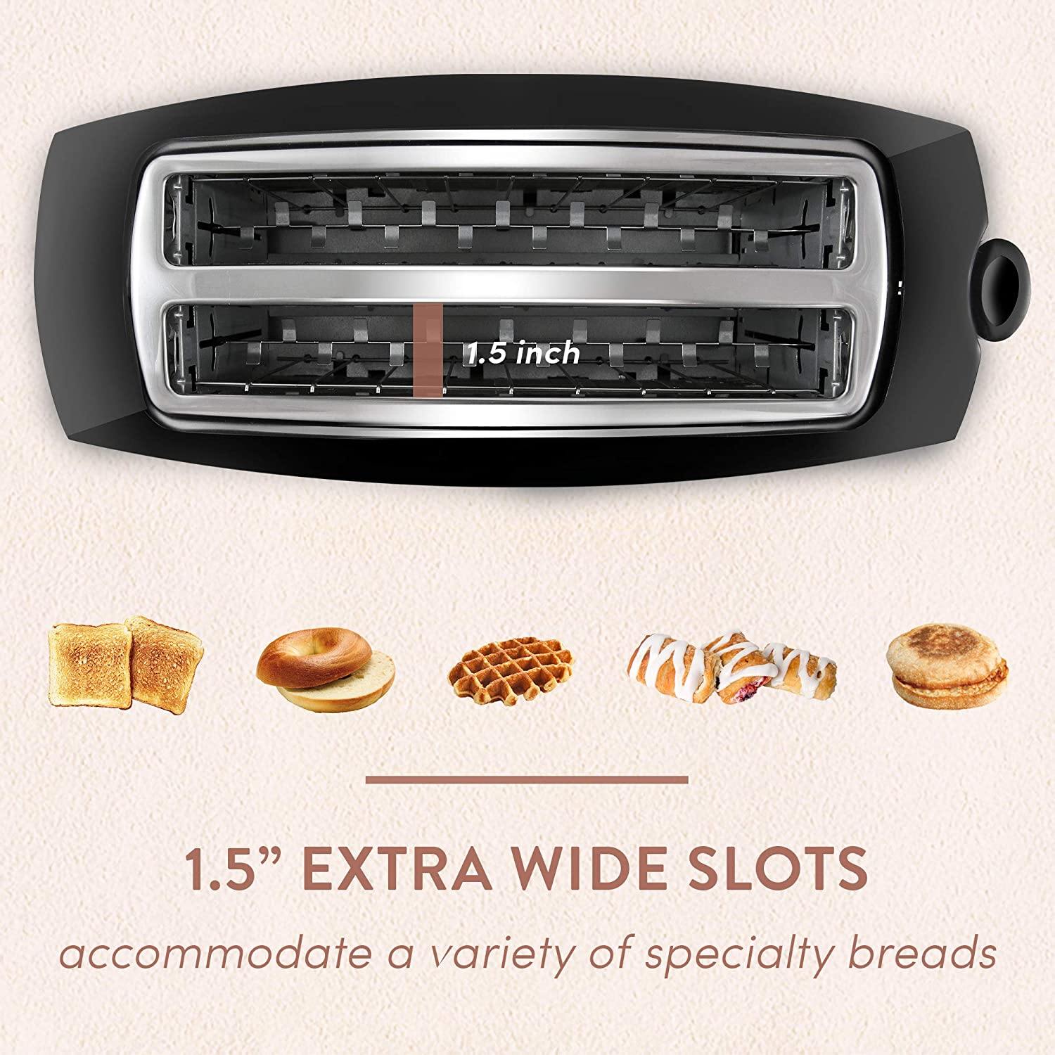 Elite Gourmet ECT-4829 Maxi-Matic 4 Slice Long Toaster 6 Toast Settings - JOY2ESpree