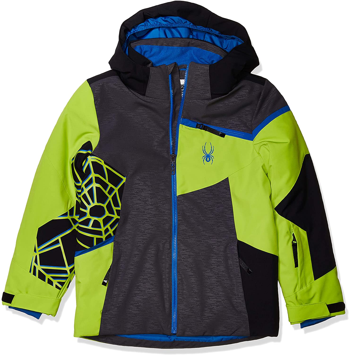 Spyder Boy’s Challenger Ski Jacket – Kids Full Zip Hooded Winter Coat