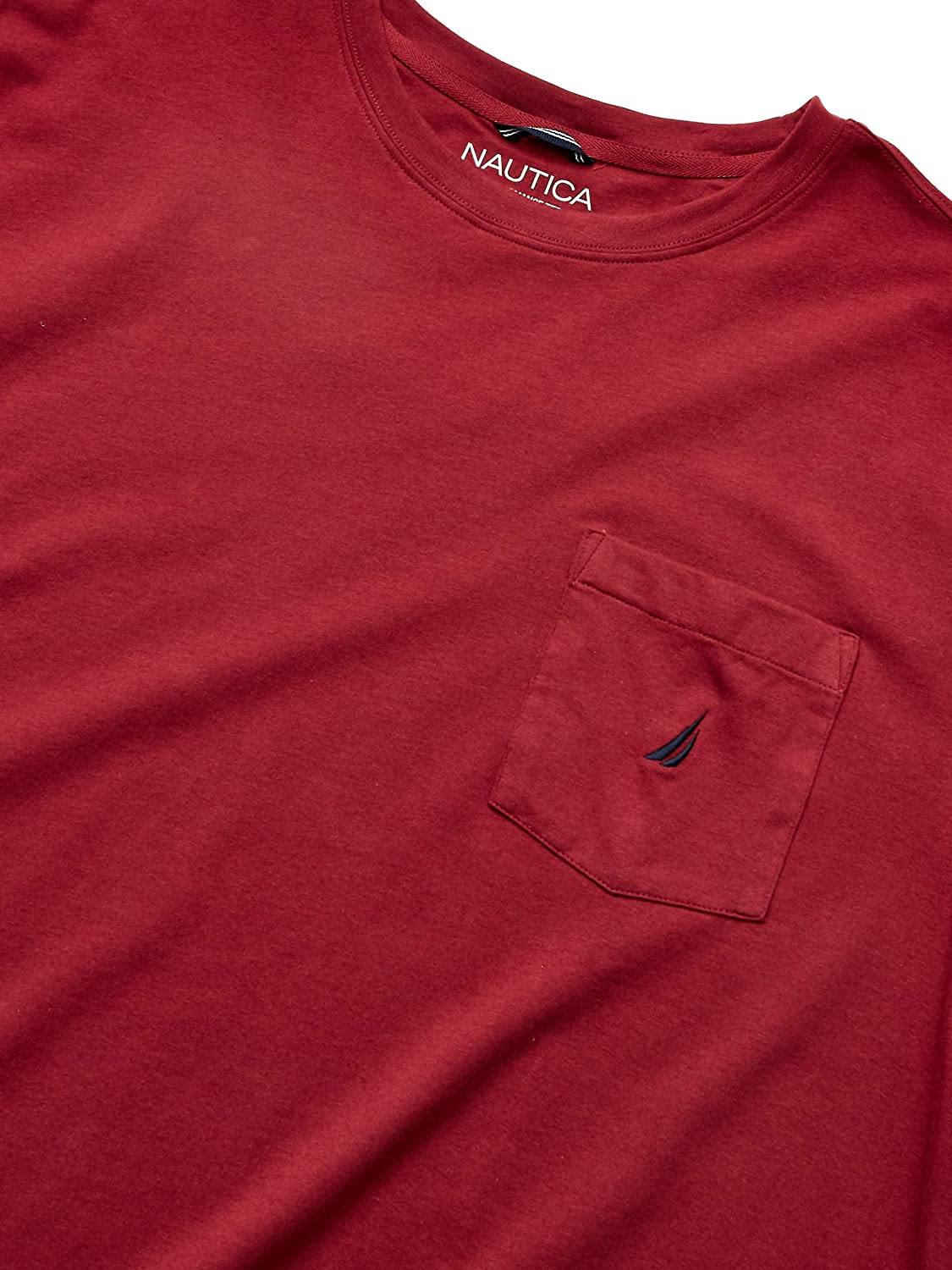 Nautica Men's Solid Crew Neck Short-Sleeve Pocket T-Shirt - JOY2ESpree