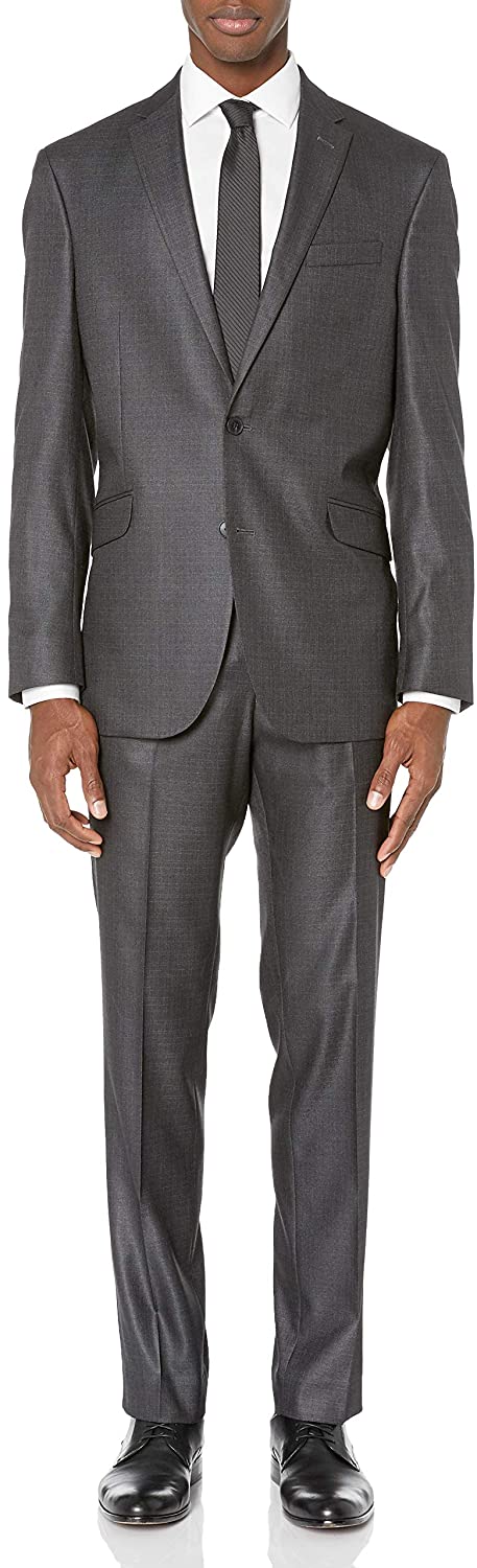 Unlisted by Kenneth Cole Men's 2 Button Slim Fit Suit with Hemmed Pant