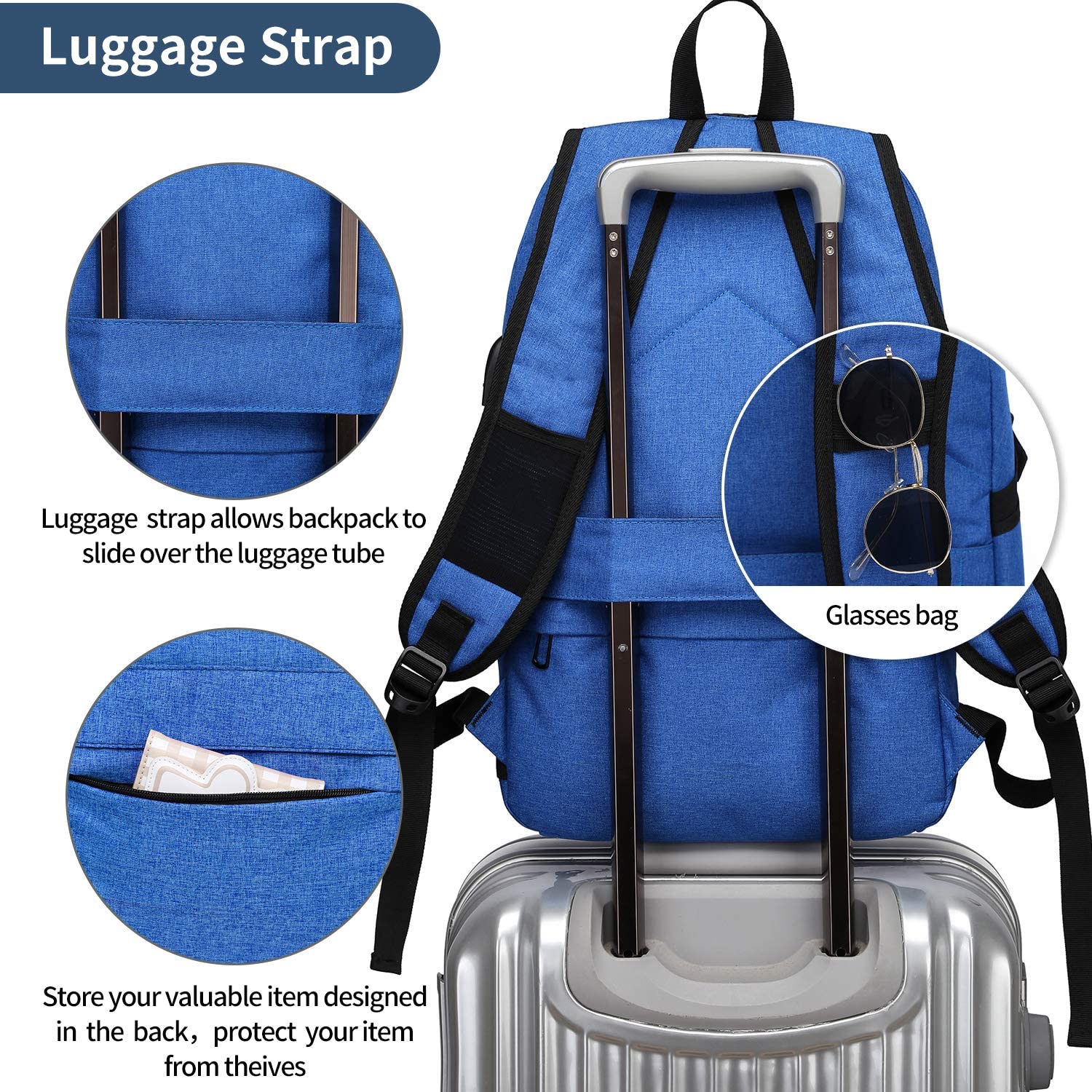 Laptop Backpack,Business Travel Anti Theft Backpack for Men Women with USB Charging Port