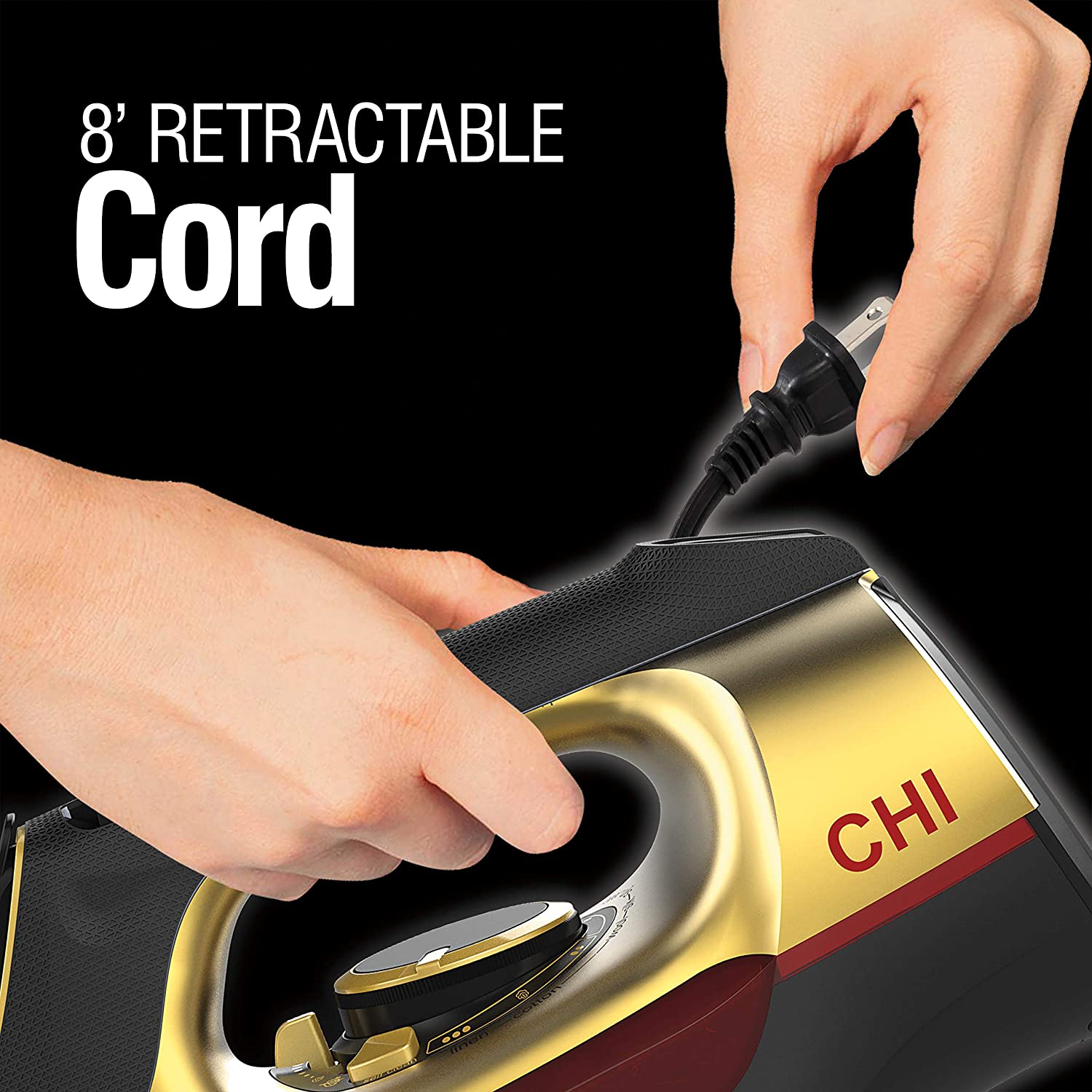 CHI Steam Iron for Clothes with Titanium Infused Ceramic Soleplate, 1700 Watts