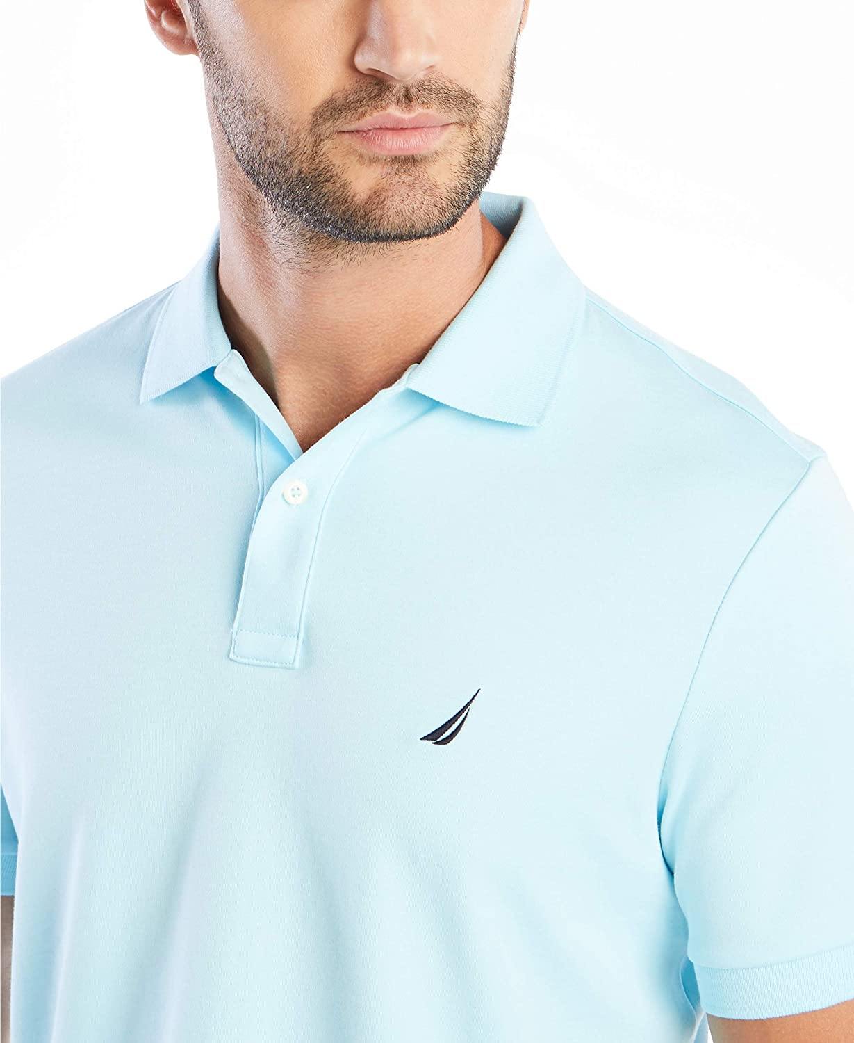 Nautica Men's Classic Fit Short Sleeve Solid Soft Cotton Polo Shirt - JOY2ESpree