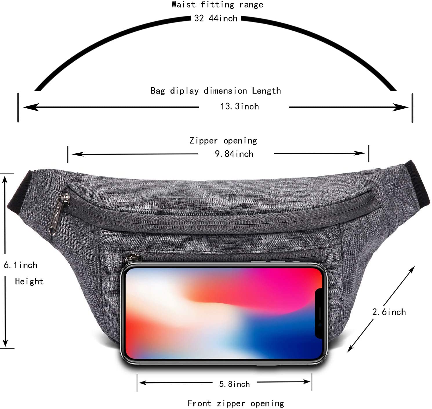 Entchin Fanny Pack for Hiking, Running and Travel