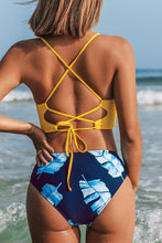 
                        
                          Load image into Gallery viewer, CUPSHE Women’s Bikini Swimsuit Floral Print Lace Up Strappy Two Piece Bathing Suit
                        
                      