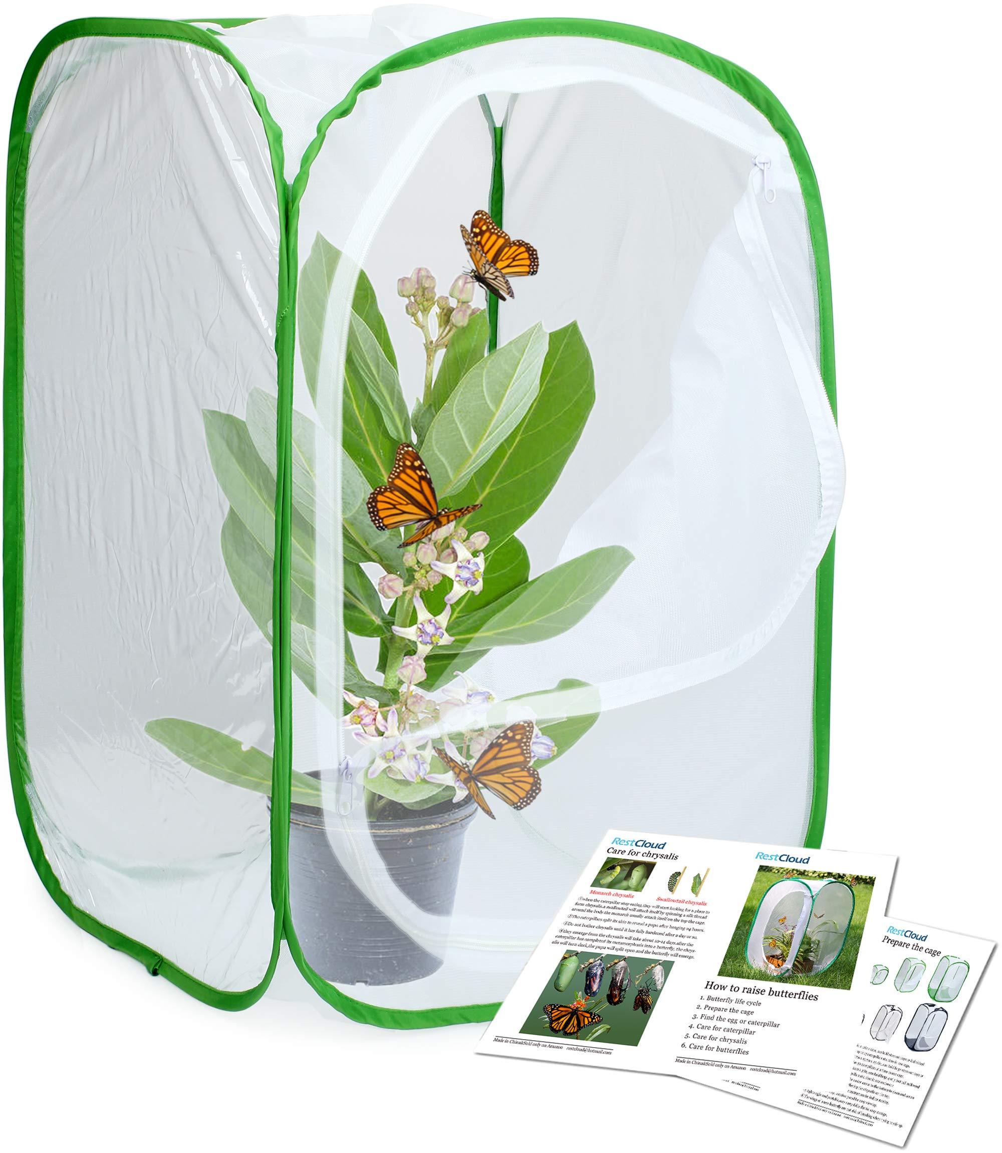 RESTCLOUD Insect and Butterfly Habitat Cage Terrarium Pop-up 23.6 Inches Tall - JOY2ESpree