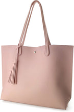 
                        
                          Load image into Gallery viewer, Minimalist Clean Cut Pebbled Faux Leather Tote Womens Shoulder Handbag
                        
                      