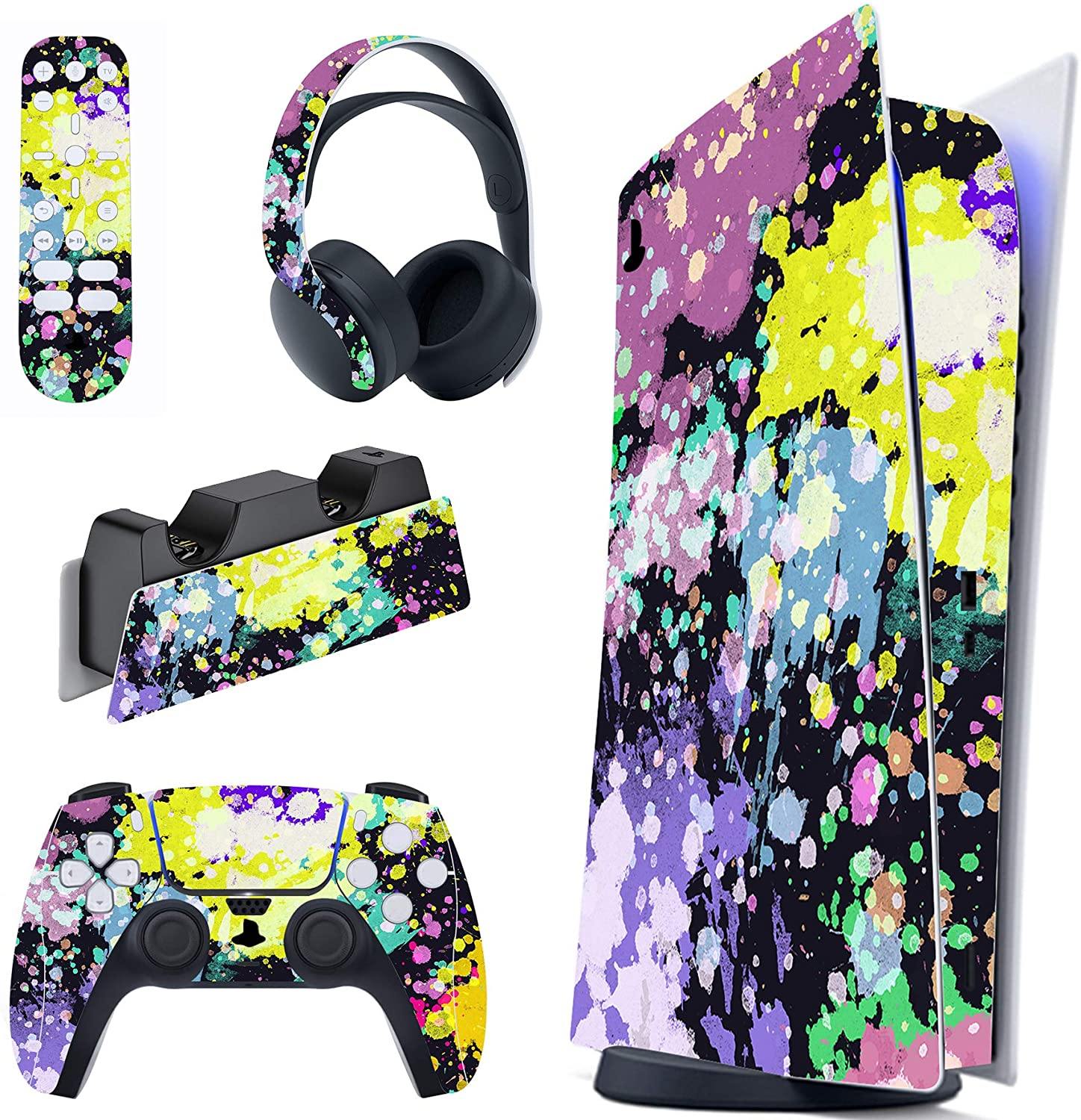 PlayVital Blue Nebula Full Set Skin Decal for PS5 Console Digital Edition - JOY2ESpree