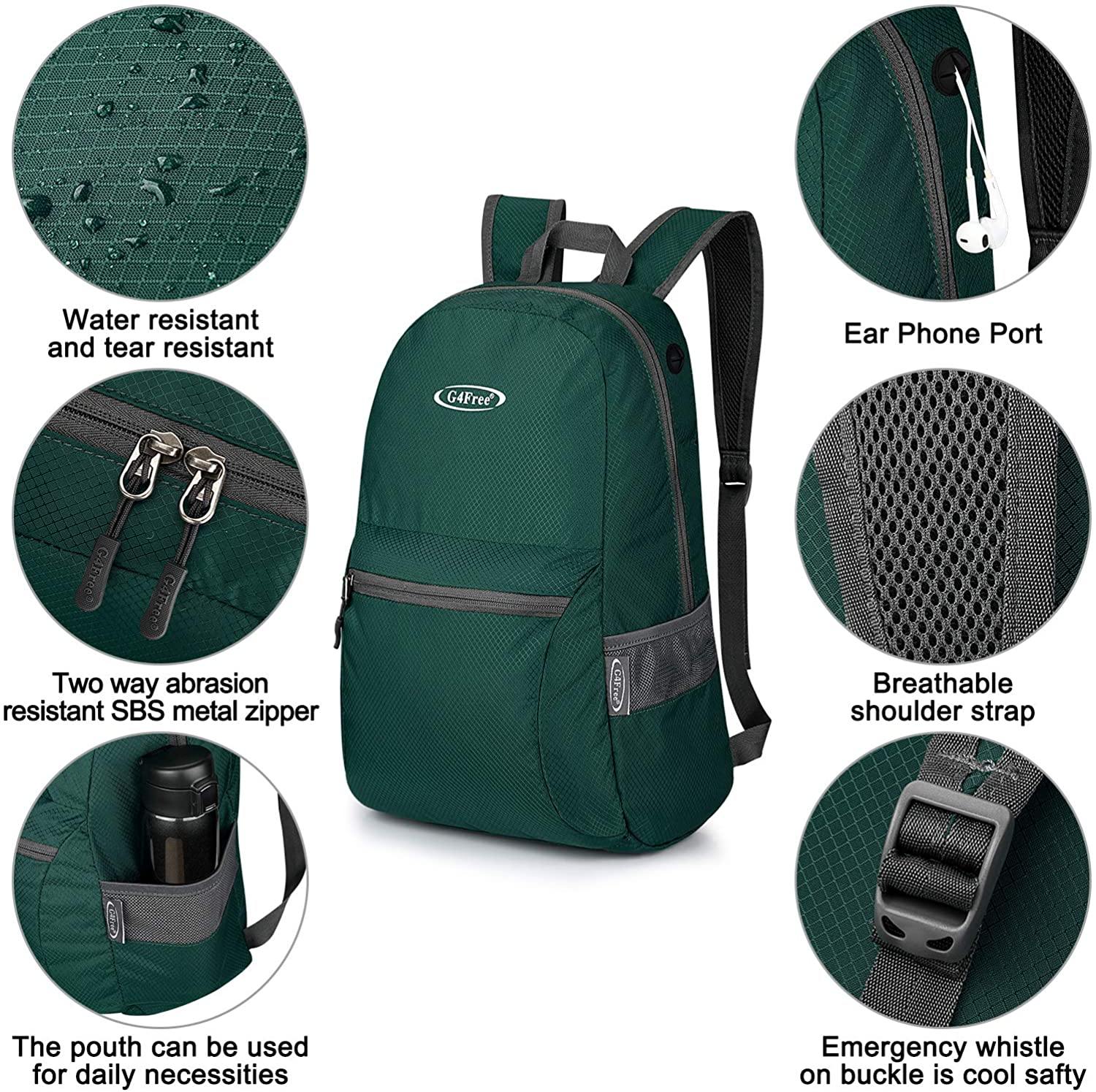 G4Free Ultra Lightweight Packable Backpack Travel Hiking Daypack Handy Foldable Water Resistant Camping Outdoor Backpack - JOY2ESpree