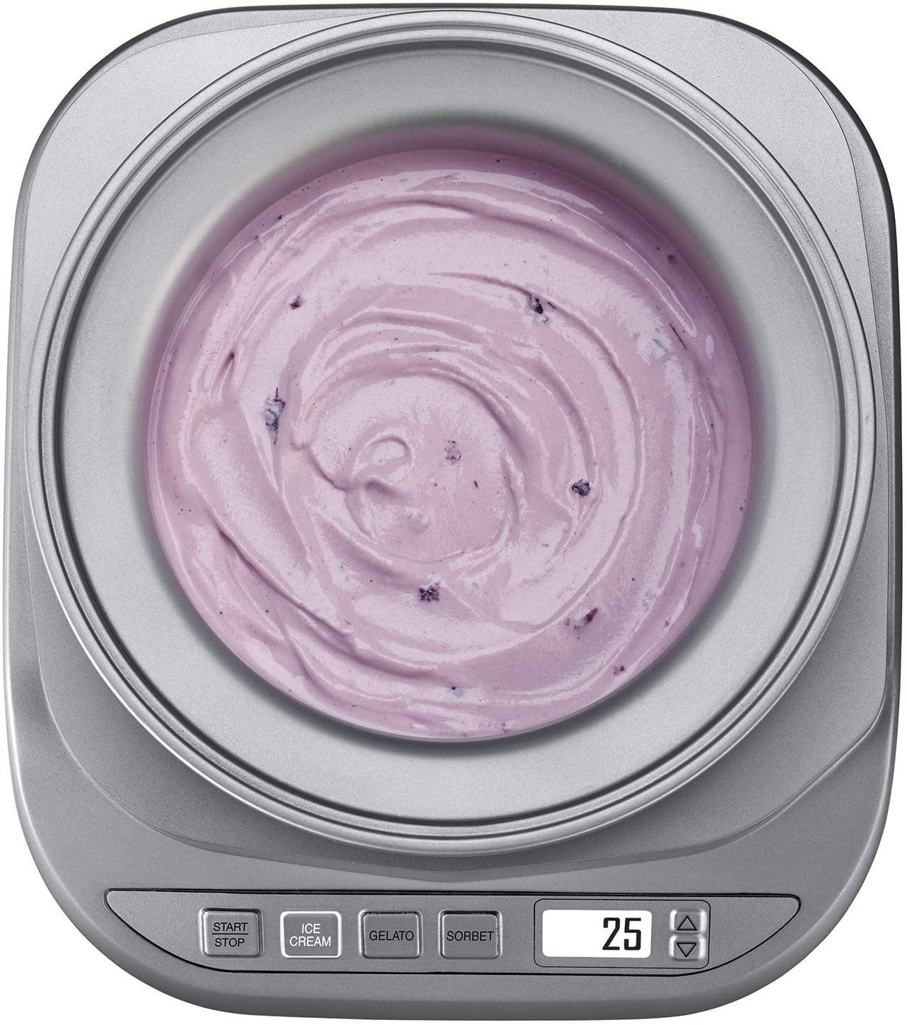 Cuisinart ICE-70 Electronic Ice Cream Maker, Brushed Chrome, Ice Cream Maker with Countdown Timer, With Countdown Timer - JOY2ESpree