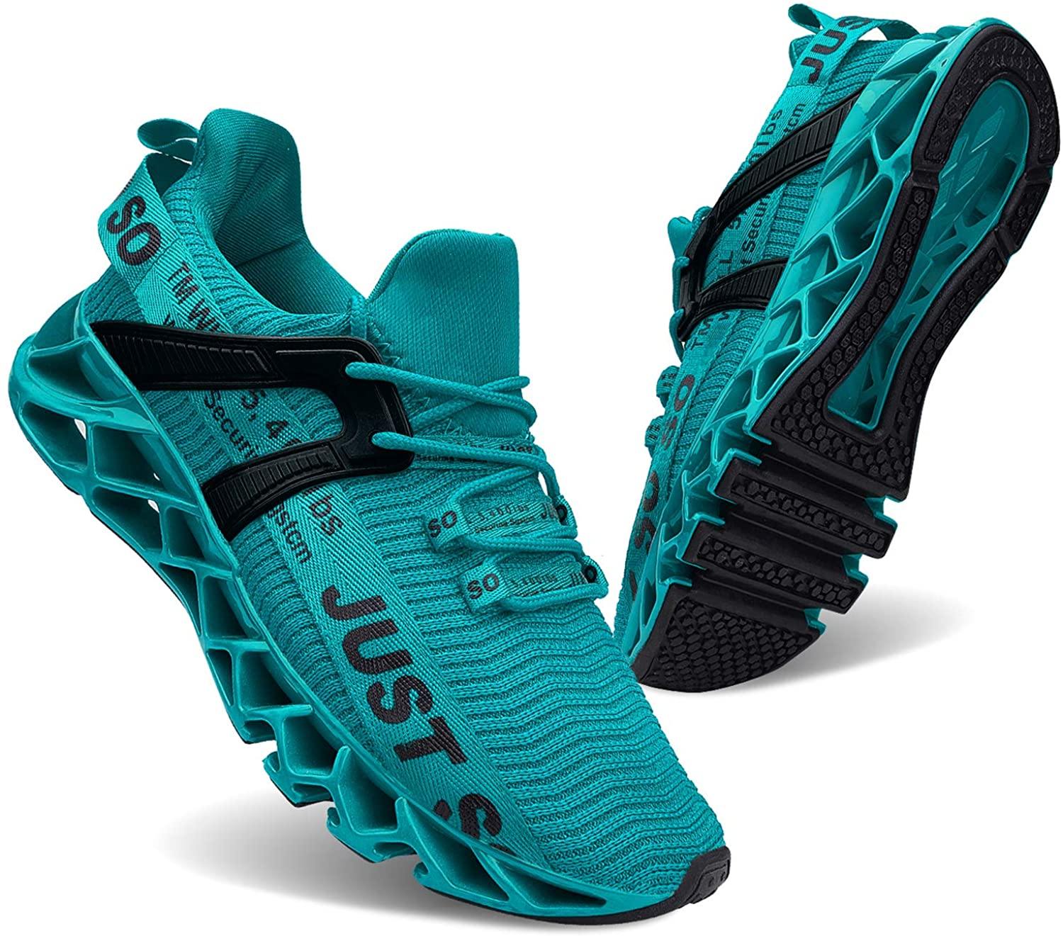 JSLEAP Mens Running Shoes Walking Non Slip Blade Type Sneakers