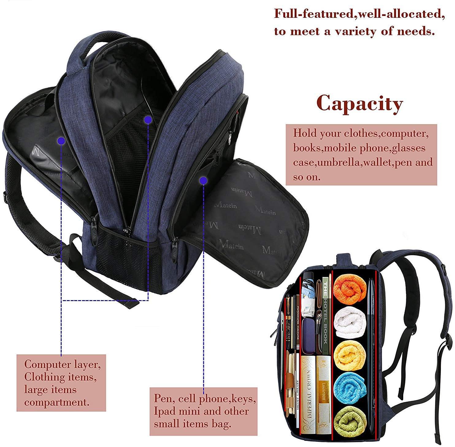 Matein Travel Laptop Backpack, Business Anti Theft Slim Durable Laptops Backpack - JOY2ESpree