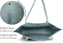 
                        
                          Load image into Gallery viewer, Minimalist Clean Cut Pebbled Faux Leather Tote Womens Shoulder Handbag
                        
                      