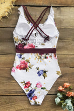 
                        
                          Load image into Gallery viewer, CUPSHE Women's V Neck One Piece Swimsuit Ruffled Back Cross Swimwear
                        
                      