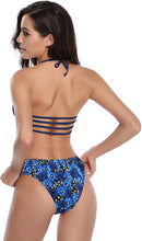 
                        
                          画像をギャラリービューアに読み込む, SHEKINI Women's Floral Printing Cutout Strappy Halter Swimsuits Bikini Suits
                        
                      