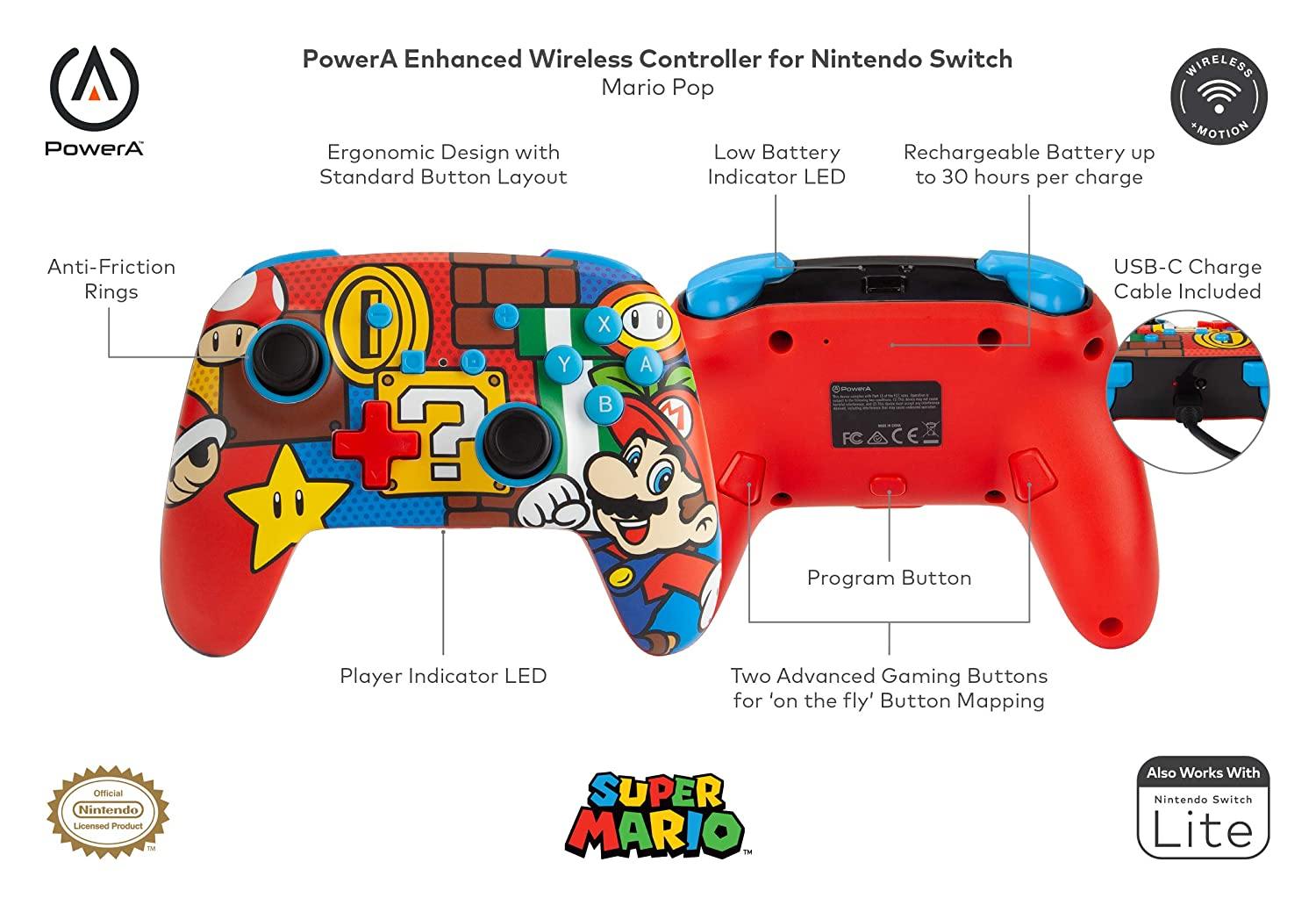 PowerA Enhanced Wireless Controller for Nintendo Switch - Mario Pop (Only at Amazon) - JOY2ESpree