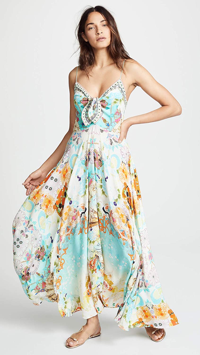 Camilla Women's Long Dress with Tie Front