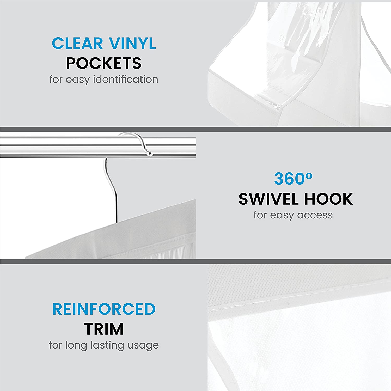 Zober Hanging Purse Organizer For Closet Clear Handbag Organizer