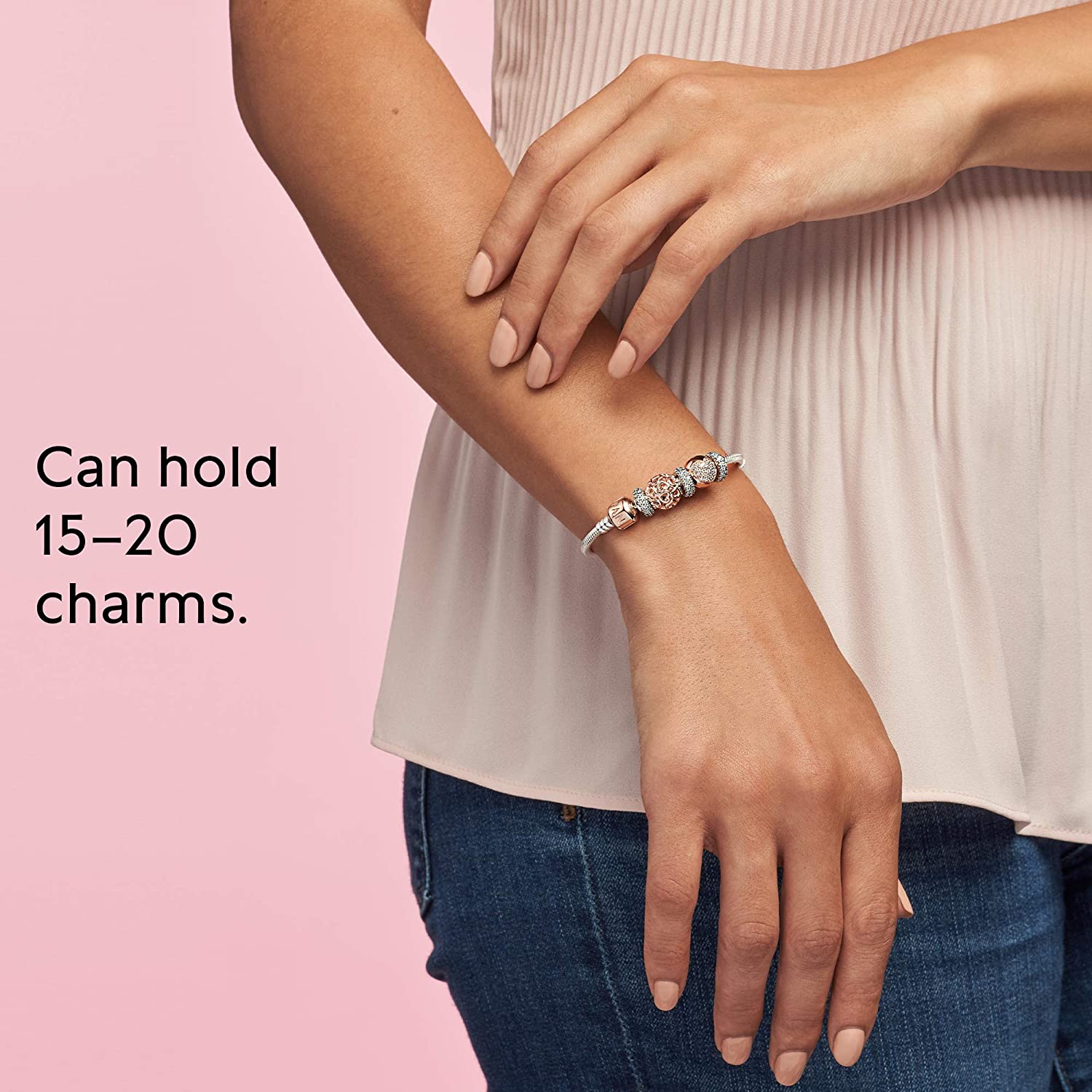 Pandora Jewelry Moments Snake Chain Charm Pandora Rose Bracelet - JOY2ESpree