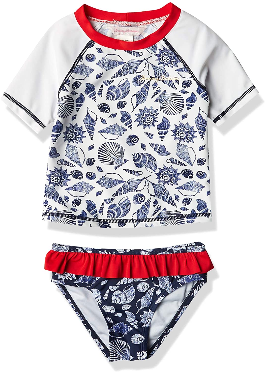 Tommy Bahama Girls' 2-Piece Rashguard and Swim Bottoms Set