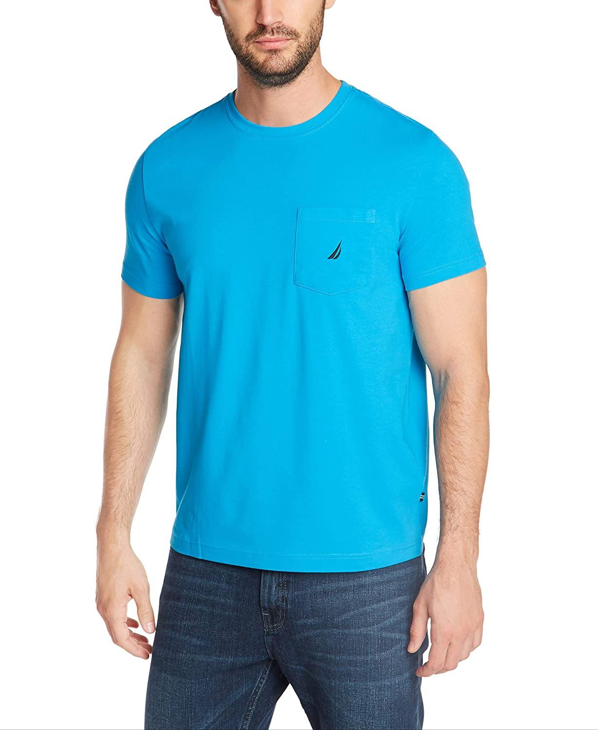 Nautica Men's Solid Crew Neck Short-Sleeve Pocket T-Shirt - JOY2ESpree