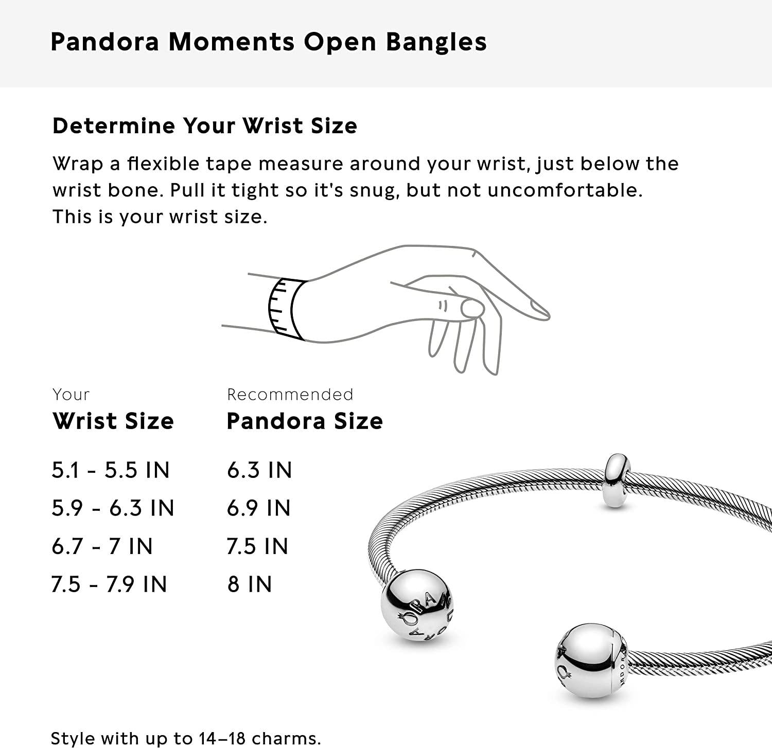 Pandora Jewelry Snake Chain Style Open Bangle Sterling Silver Bracelet - JOY2ESpree