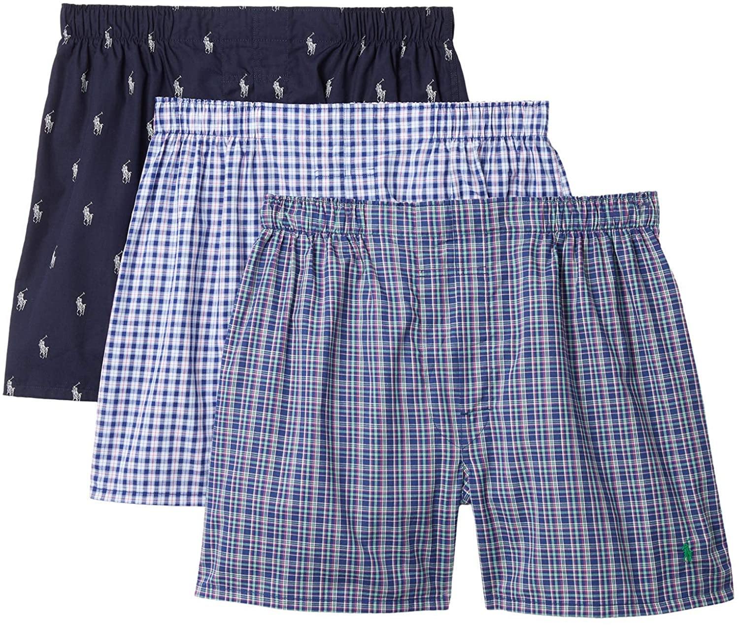 Polo Ralph Lauren Men's 3-Pack Classic Fit Packaged Woven Boxers