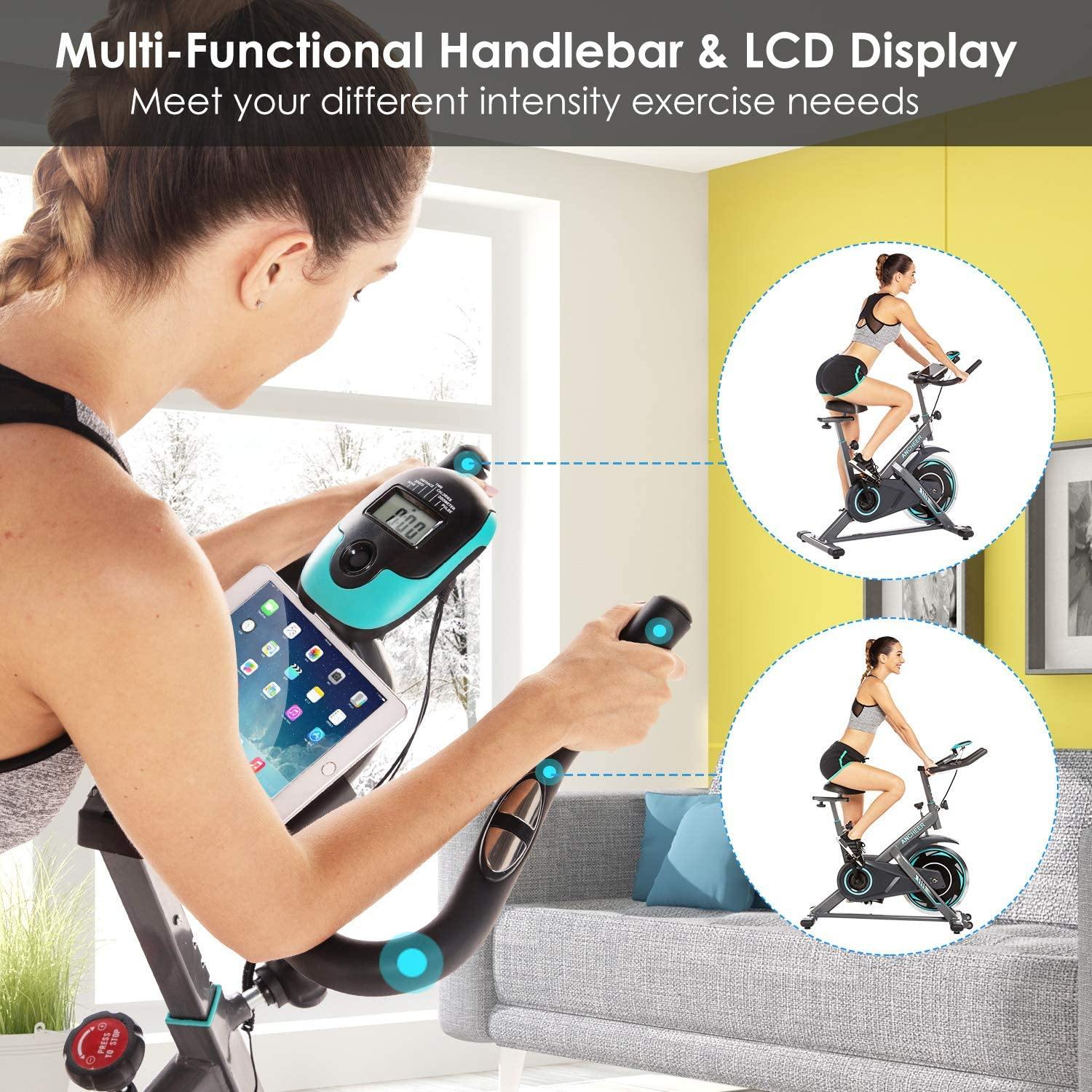 FUNMILY Indoor Exercise Bike Stationary, Cycling Bike-Belt Drive - JOY2ESpree