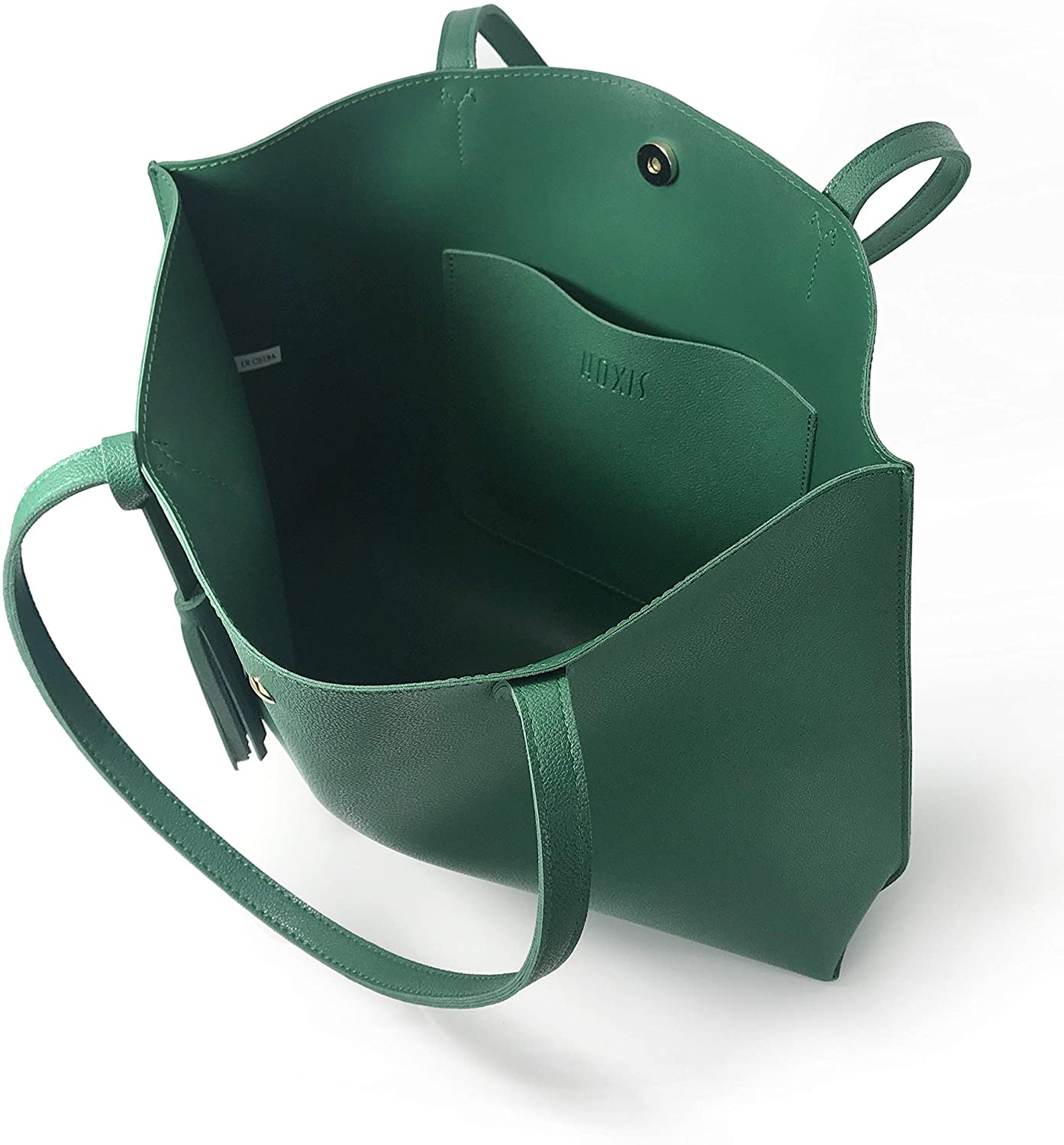 Minimalist Clean Cut Pebbled Faux Leather Tote Womens Shoulder Handbag